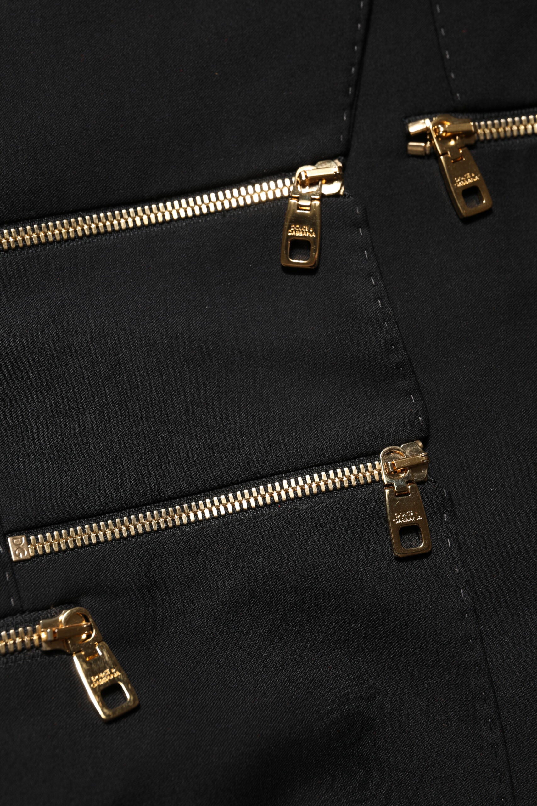 Dolce & Gabbana Schwarze Blazerjacke aus Wolle mit Reißverschluss